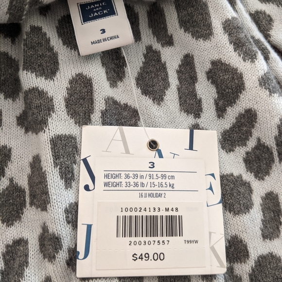 NWT Janie & Jack Leopard Sweater | Size 3 - Picture 6 of 6